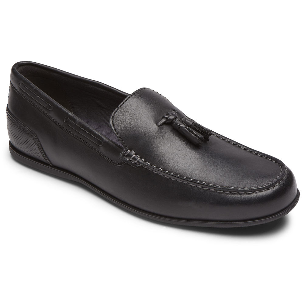 Mocassins Rockport Homem Pretas - Malcom Tassel - 28041NDOM